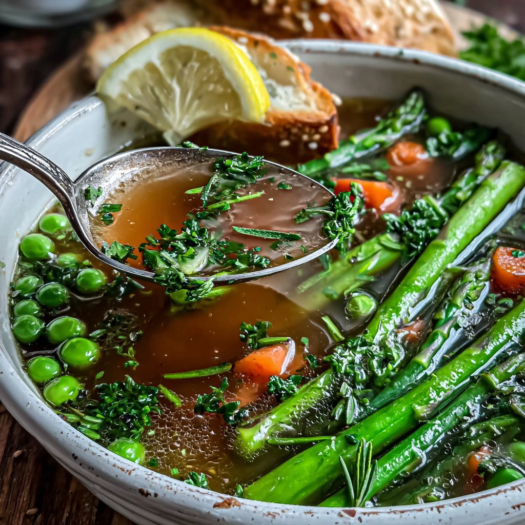 Spring Vegetable Soup With Lemon