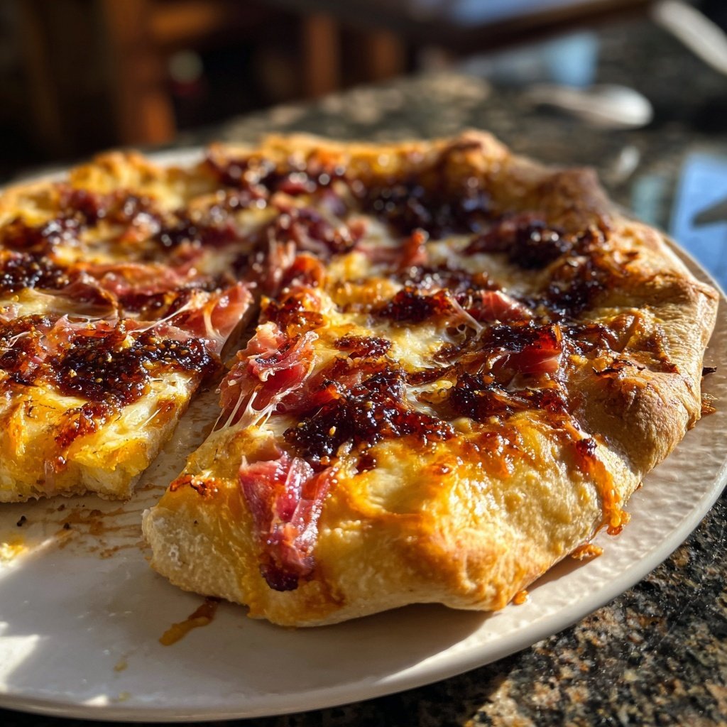 Pizza with Fig Jam and Prosciutto