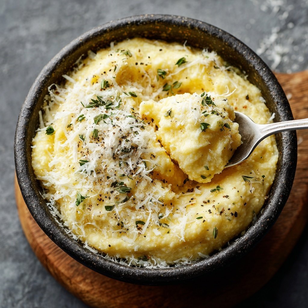 Romantic Creamy Garlic Polenta