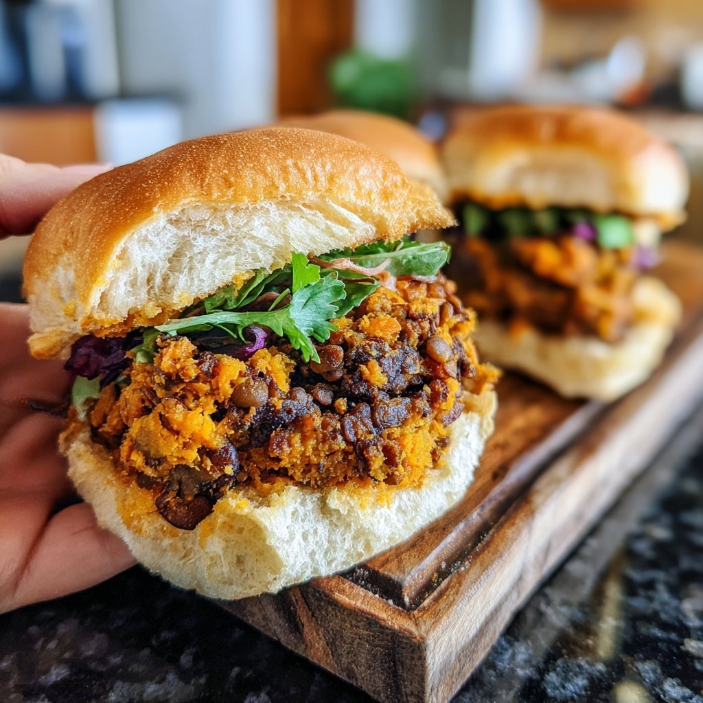 Easy Slider Sweet Potato Lentil Sliders