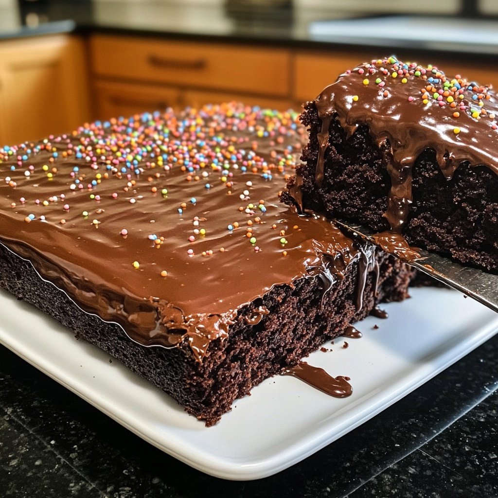 Super Bowl Dessert Chocolate Sheet Cake
