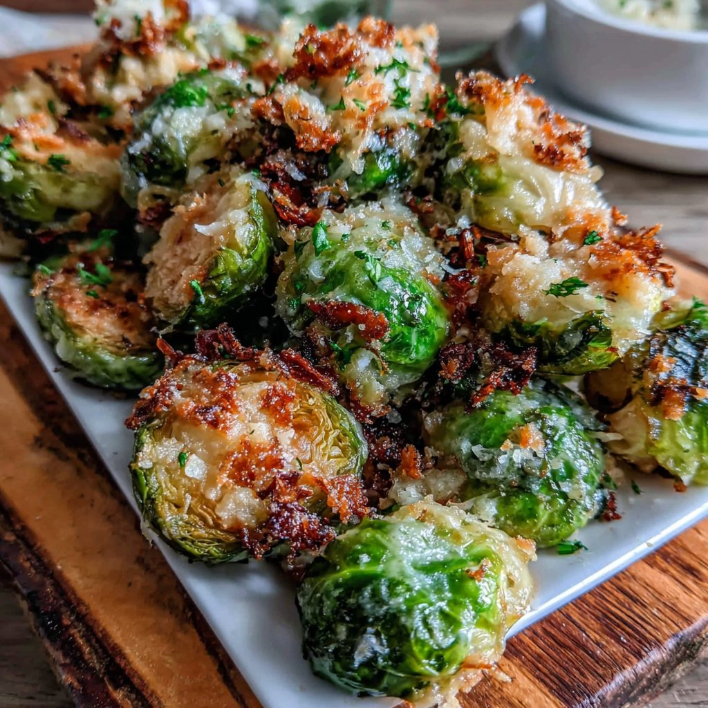 Garlic Parmesan Roasted Brussels Sprouts
