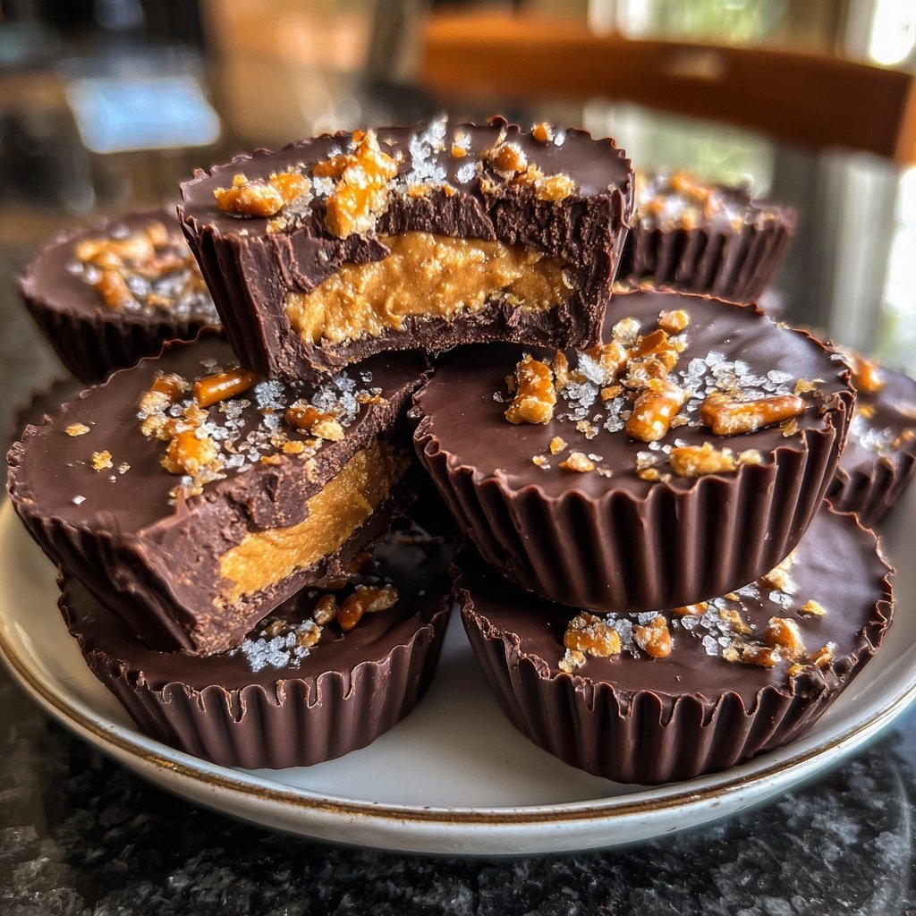 Homemade Peanut Butter Cups with Pretzels
