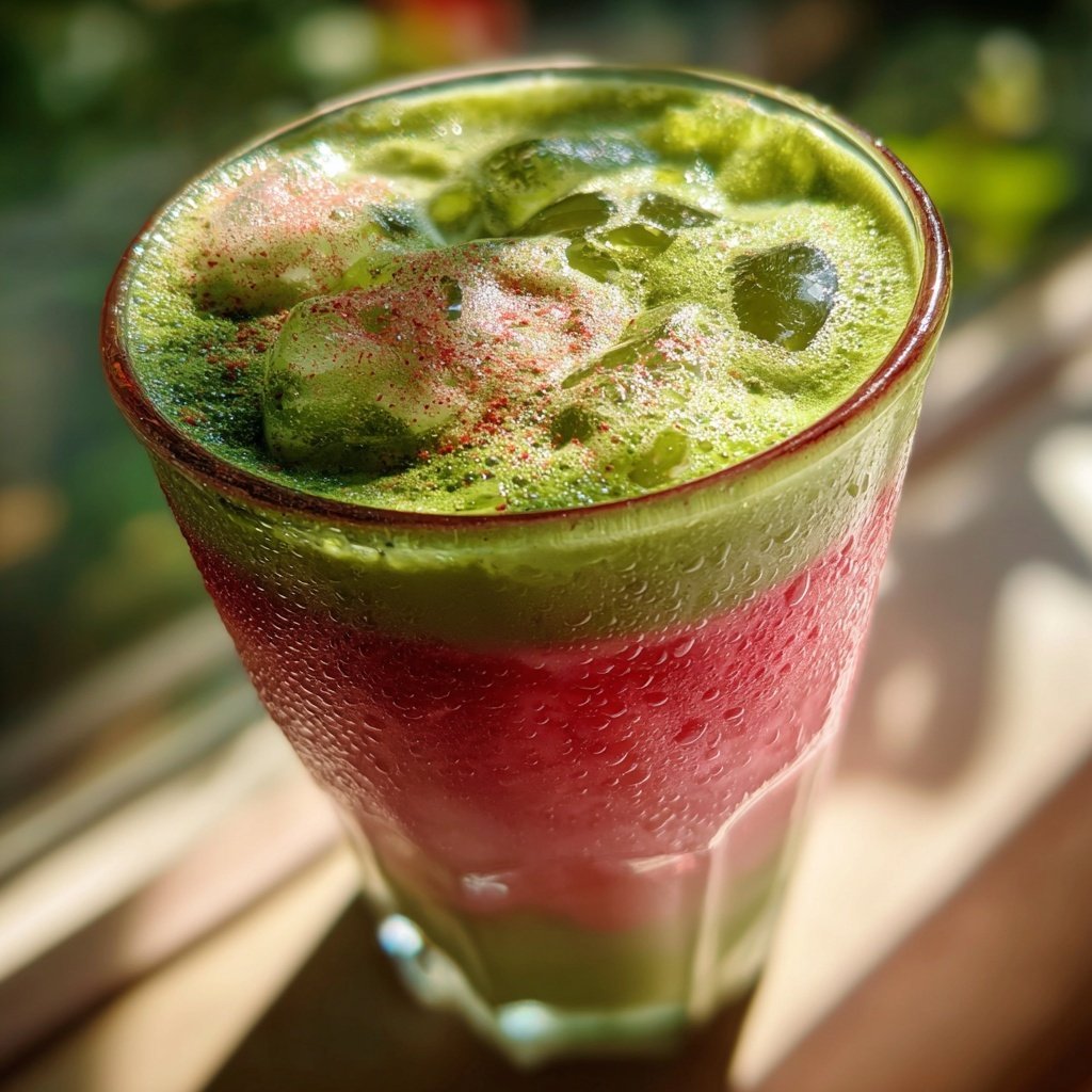 Strawberry Matcha Latte Iced