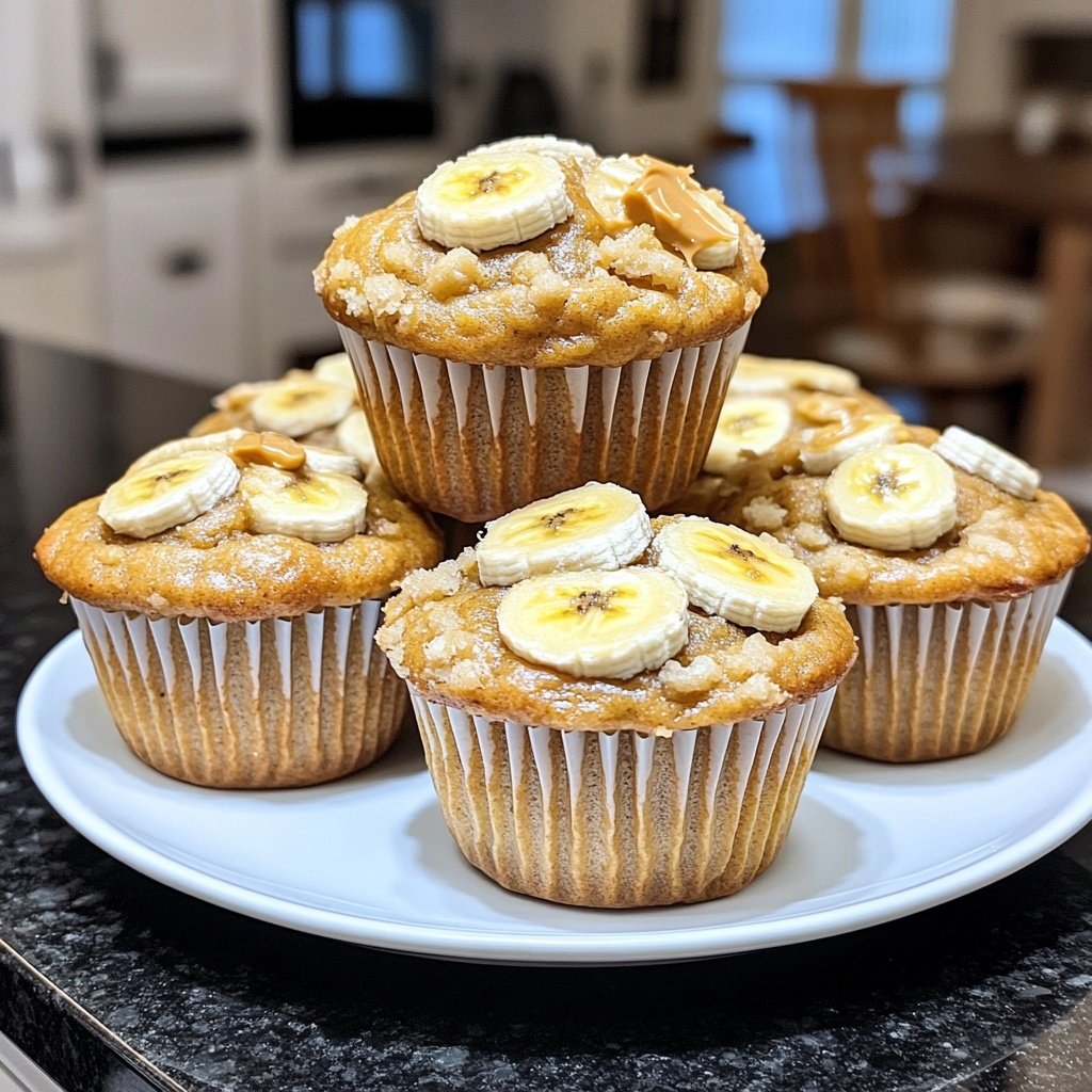 Healthy Peanut Butter Banana Muffins