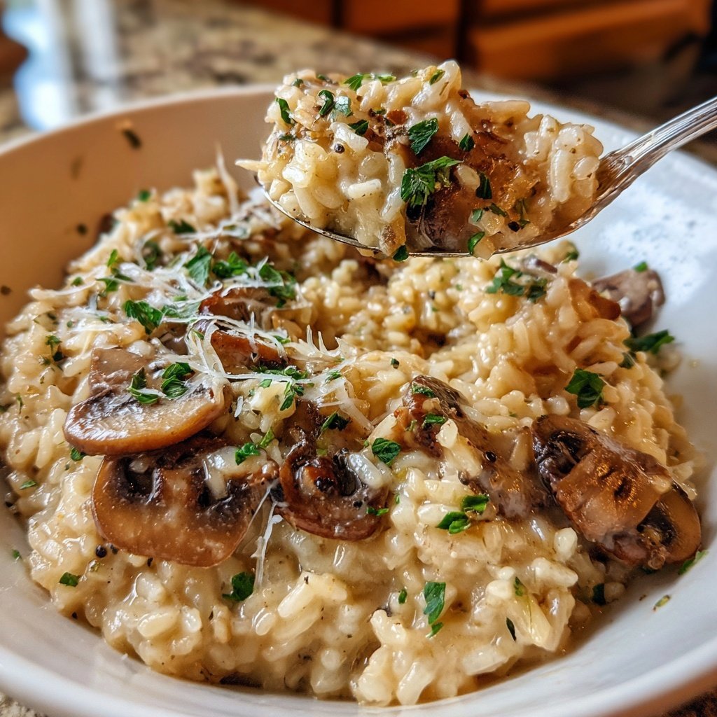 Creamy Mushroom Garlic Rice
