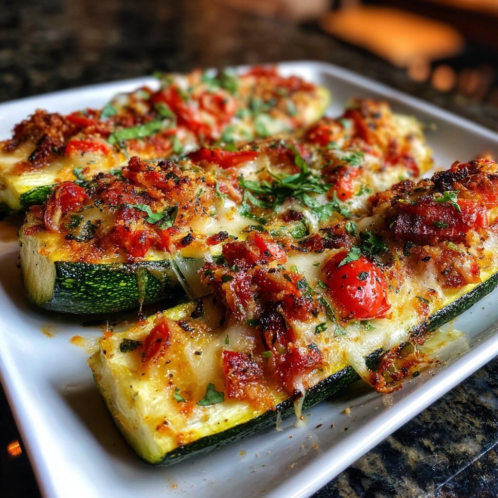 Baked Zucchini Veggie Boats