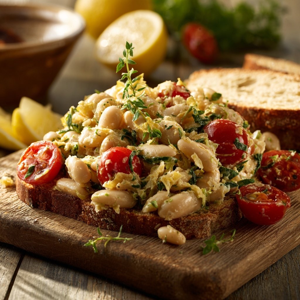 Healthy Lunch White Bean Lemon Salad